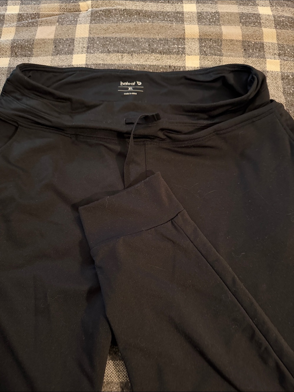 Baleaf Black Drawstring Active Joggers
